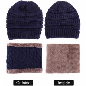 Skullies & Beanies 5 Pieces Winter Warm Set- Includes Winter Beanie Hat Circle Scarf Outdoor Warmer Gloves and Ear Warmer - C...