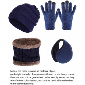 Skullies & Beanies 5 Pieces Winter Warm Set- Includes Winter Beanie Hat Circle Scarf Outdoor Warmer Gloves and Ear Warmer - C...