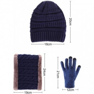 Skullies & Beanies 5 Pieces Winter Warm Set- Includes Winter Beanie Hat Circle Scarf Outdoor Warmer Gloves and Ear Warmer - C...