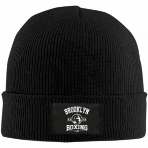Skullies & Beanies Brooklyn Boxing Club Men Women Knitted Hat Winter Warm Beanie Cap - Black - C418NISRZUD $24.16