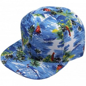Baseball Caps Floral Hawaiian Adjustable Snapback Hats Baseball Caps - Blue2/Flat - C318O24T2SR $15.44