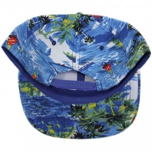 Baseball Caps Floral Hawaiian Adjustable Snapback Hats Baseball Caps - Blue2/Flat - C318O24T2SR $15.44