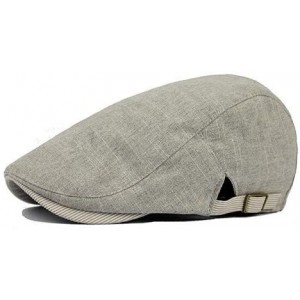 Newsboy Caps Men Vintage Cowboy Retro Cotton Cap Duckbill Beret Sunhat Casual Hip Hop Hat - Light Gray - CB186S693QN $9.99