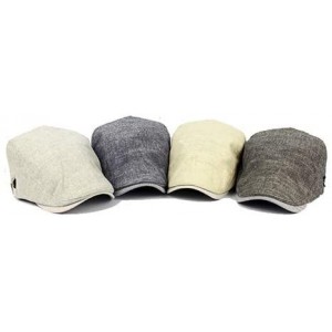 Newsboy Caps Men Vintage Cowboy Retro Cotton Cap Duckbill Beret Sunhat Casual Hip Hop Hat - Light Gray - CB186S693QN $9.99