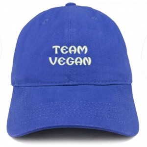 Baseball Caps Team Vegan Embroidered Low Profile Brushed Cotton Cap - Royal - C0188T8NEME $18.92