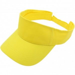 Visors Sun Sports Visor Men Women - 100% Cotton Cap Hat - Yellow - CS17YT7SQQZ $7.83