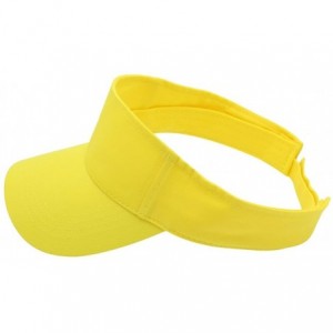 Visors Sun Sports Visor Men Women - 100% Cotton Cap Hat - Yellow - CS17YT7SQQZ $7.83