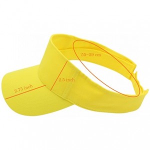 Visors Sun Sports Visor Men Women - 100% Cotton Cap Hat - Yellow - CS17YT7SQQZ $7.83