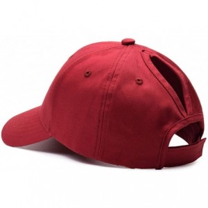 Baseball Caps Ponytail Baseball Cap Hat Adjustable Outdoor Sports Cap Hat for Women Famale Girls - Red - CS18K7UI3Y2 $15.66