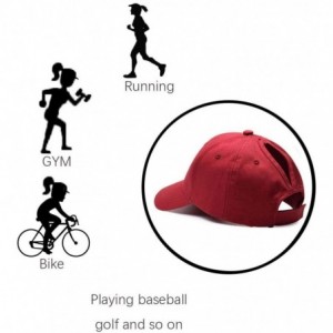 Baseball Caps Ponytail Baseball Cap Hat Adjustable Outdoor Sports Cap Hat for Women Famale Girls - Red - CS18K7UI3Y2 $15.66