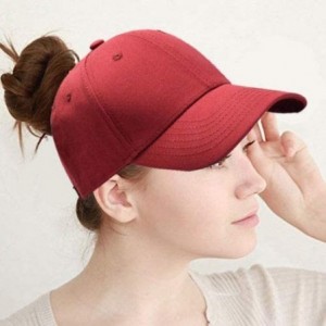 Baseball Caps Ponytail Baseball Cap Hat Adjustable Outdoor Sports Cap Hat for Women Famale Girls - Red - CS18K7UI3Y2 $15.66