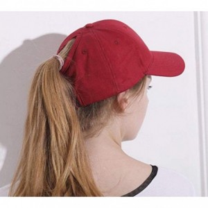 Baseball Caps Ponytail Baseball Cap Hat Adjustable Outdoor Sports Cap Hat for Women Famale Girls - Red - CS18K7UI3Y2 $15.66