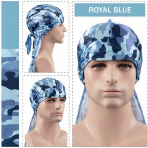 Skullies & Beanies 3PCS Silky Durags Pack for Men Waves- Satin Headwrap Long Tail Doo Rag- Award 1 Wave Cap - Camouflage2 - C...