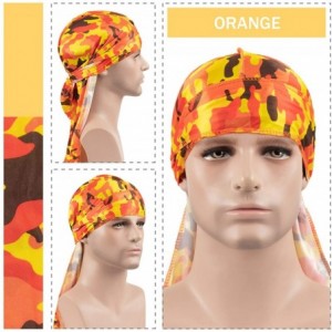 Skullies & Beanies 3PCS Silky Durags Pack for Men Waves- Satin Headwrap Long Tail Doo Rag- Award 1 Wave Cap - Camouflage2 - C...