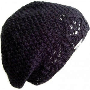 Skullies & Beanies Beautiful Spring Beret Light Crochet Hat - Black - CR11ZQQNAJ7 $31.25