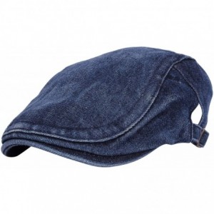 Newsboy Caps Denim Flat Cap Newsboy Ivy Irish Hats Jean Cabbie Scally Cap MZ30040 - Blue - C618R2ADSI6 $17.88