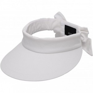 Sun Hats Women's Sportswear Sweat Absorbent Visor Hat w/Ribbon Bow - White - CE18C5T3STK $13.40