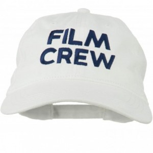 Baseball Caps Film Crew Embroidered Washed Cap - White - CW18WT4G5RD $23.05