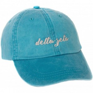 Baseball Caps Delta Zeta (N) Sorority Baseball Hat Cap Cursive Name Font dz - Bright Blue - CI189D86QZE $15.71