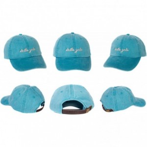 Baseball Caps Delta Zeta (N) Sorority Baseball Hat Cap Cursive Name Font dz - Bright Blue - CI189D86QZE $15.71