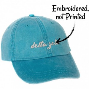 Baseball Caps Delta Zeta (N) Sorority Baseball Hat Cap Cursive Name Font dz - Bright Blue - CI189D86QZE $15.71