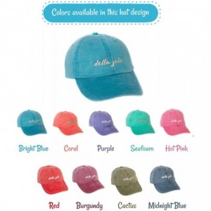 Baseball Caps Delta Zeta (N) Sorority Baseball Hat Cap Cursive Name Font dz - Bright Blue - CI189D86QZE $15.71