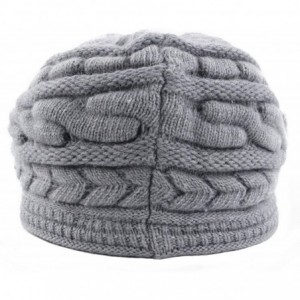 Skullies & Beanies Women's Winter Warm Hat Crochet Slouchy Beanie Knitted Caps with Visor - A-grey - CL18HKH98U8 $12.06