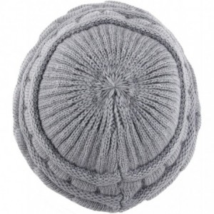 Skullies & Beanies Women's Winter Warm Hat Crochet Slouchy Beanie Knitted Caps with Visor - A-grey - CL18HKH98U8 $12.06