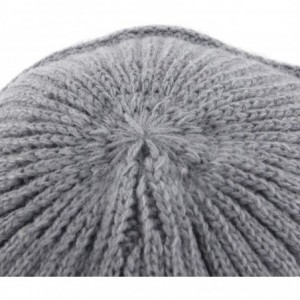 Skullies & Beanies Women's Winter Warm Hat Crochet Slouchy Beanie Knitted Caps with Visor - A-grey - CL18HKH98U8 $12.06