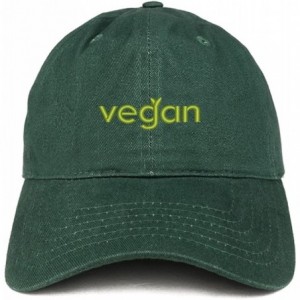 Baseball Caps Vegan Embroidered Low Profile Brushed Cotton Cap - Hunter - CW188TG0QO0 $38.72