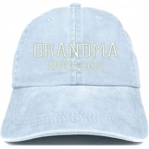 Baseball Caps Grandma Since 2019 Embroidered Washed Pigment Dyed Cap - Light Blue - CW180OW6CIA $36.55