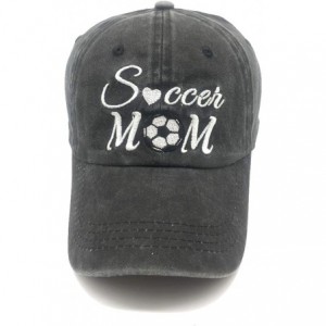 Baseball Caps Women's Embroidered Soccer Mom Adjustable Dad Hat Vintage Washed Cotton Cap - Black Ponytail - CB18ZKNS6Q9 $11.36