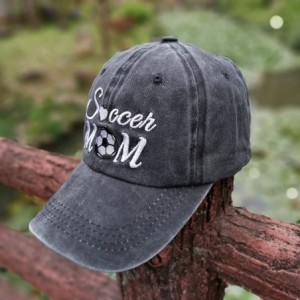 Baseball Caps Women's Embroidered Soccer Mom Adjustable Dad Hat Vintage Washed Cotton Cap - Black Ponytail - CB18ZKNS6Q9 $11.36