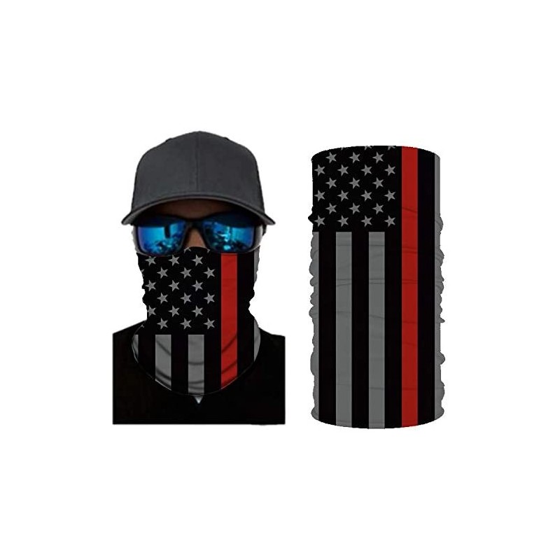 Balaclavas Stripes USA Flag Print Balaclava and Cool Skull Stars for Men Women Dust Wind Mask Neck Gaiter - Cy-wftj-192 - C21...