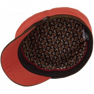 Newsboy Caps Fiddler Spitfire Brando Summer Linen Army Cap - Flame - CU12OE2J70X $48.65