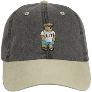 Baseball Caps LIT Teddy Cap Hat Dad Fashion Baseball Adjustable Polo Style Unconstructed New - Black / Sand - C8185Q6UY74 $14.59
