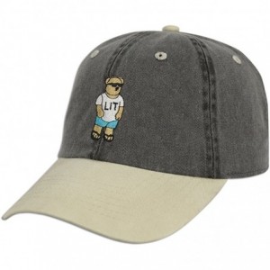 Baseball Caps LIT Teddy Cap Hat Dad Fashion Baseball Adjustable Polo Style Unconstructed New - Black / Sand - C8185Q6UY74 $14.59