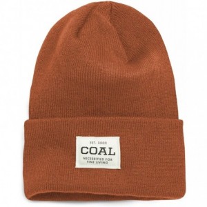 Skullies & Beanies Men's The Uniform Fine Knit Workwear Cuffed Beanie Hat - Burnt Orange - CK18W4GO5S9 $25.28