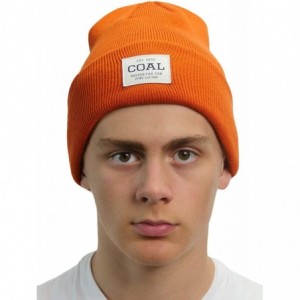 Skullies & Beanies Men's The Uniform Fine Knit Workwear Cuffed Beanie Hat - Burnt Orange - CK18W4GO5S9 $25.28