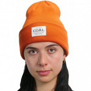 Skullies & Beanies Men's The Uniform Fine Knit Workwear Cuffed Beanie Hat - Burnt Orange - CK18W4GO5S9 $25.28