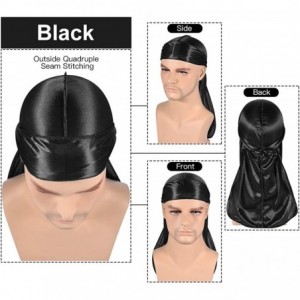 Skullies & Beanies 3PCS Silky Durags Pack for Men Waves- Satin Doo Rag- Award 1 Wave Cap - 1a-style J - C618TLW292Y $19.07
