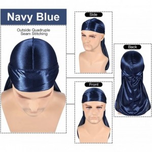 Skullies & Beanies 3PCS Silky Durags Pack for Men Waves- Satin Doo Rag- Award 1 Wave Cap - 1a-style J - C618TLW292Y $19.07