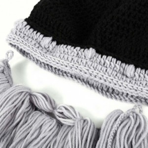 Skullies & Beanies Knit Beard Hat Long Bearded Horns Hat Detachable Bearded Face Mask Cap Outdoor Activities Skiing Skull Bea...