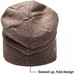 Skullies & Beanies Wool Slouchy Beanie Hat for Women Double Layers Skull Caps Rivets Curly Backside - Camel - CC187LZ879Y $19.90