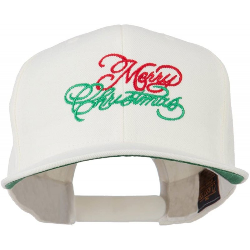 Baseball Caps Merry Christmas Embroidered Snapback Cap - Natural - C911ND5NI8R $16.08