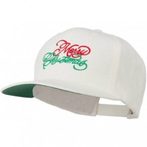 Baseball Caps Merry Christmas Embroidered Snapback Cap - Natural - C911ND5NI8R $16.08