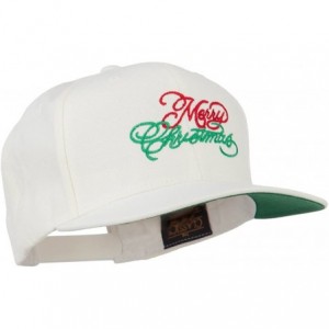 Baseball Caps Merry Christmas Embroidered Snapback Cap - Natural - C911ND5NI8R $16.08