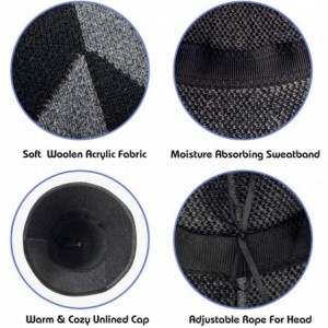 Bucket Hats Cloche Bucket Hat for Women Stylish Winter Woolen Blend Party Church Costume Hat Outdoor Knit Fisherman Cap - C41...