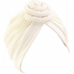 Skullies & Beanies Womens Big Flower Turban Beanie Elegant Cap Head Wrap Stretch Long Hair Scarf Headscarf - 441-beige - C519...