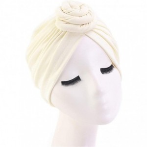 Skullies & Beanies Womens Big Flower Turban Beanie Elegant Cap Head Wrap Stretch Long Hair Scarf Headscarf - 441-beige - C519...